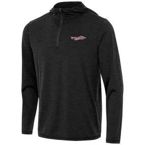 Antigua Men's Spear Logo Lightweight 1/4 Zip Hooded Pullover - Black