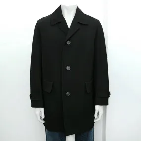 Black Cavalry Twill Overcoat Jacket