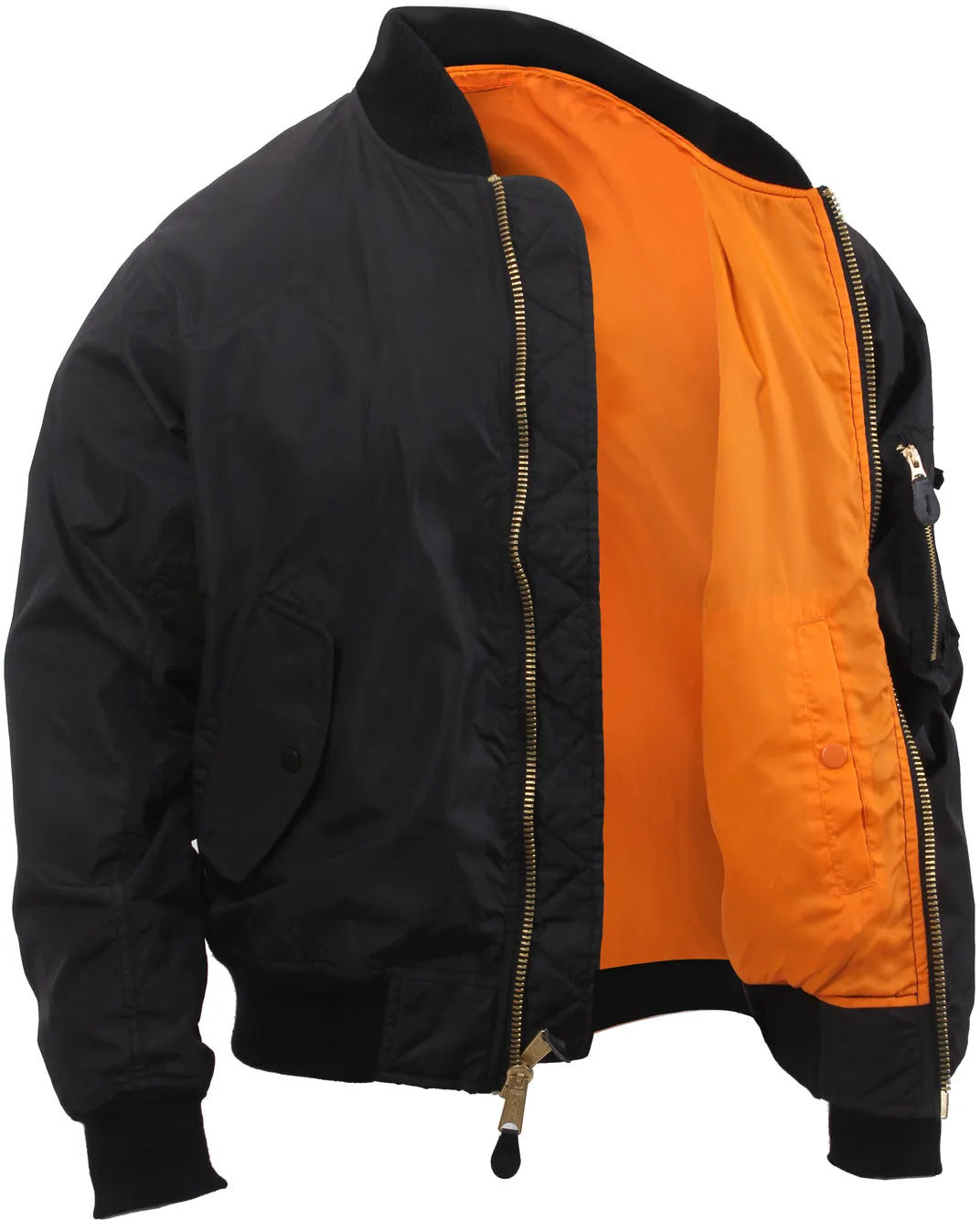 Black - Lightweight Air Force MA-1 Bomber Flight Jacket