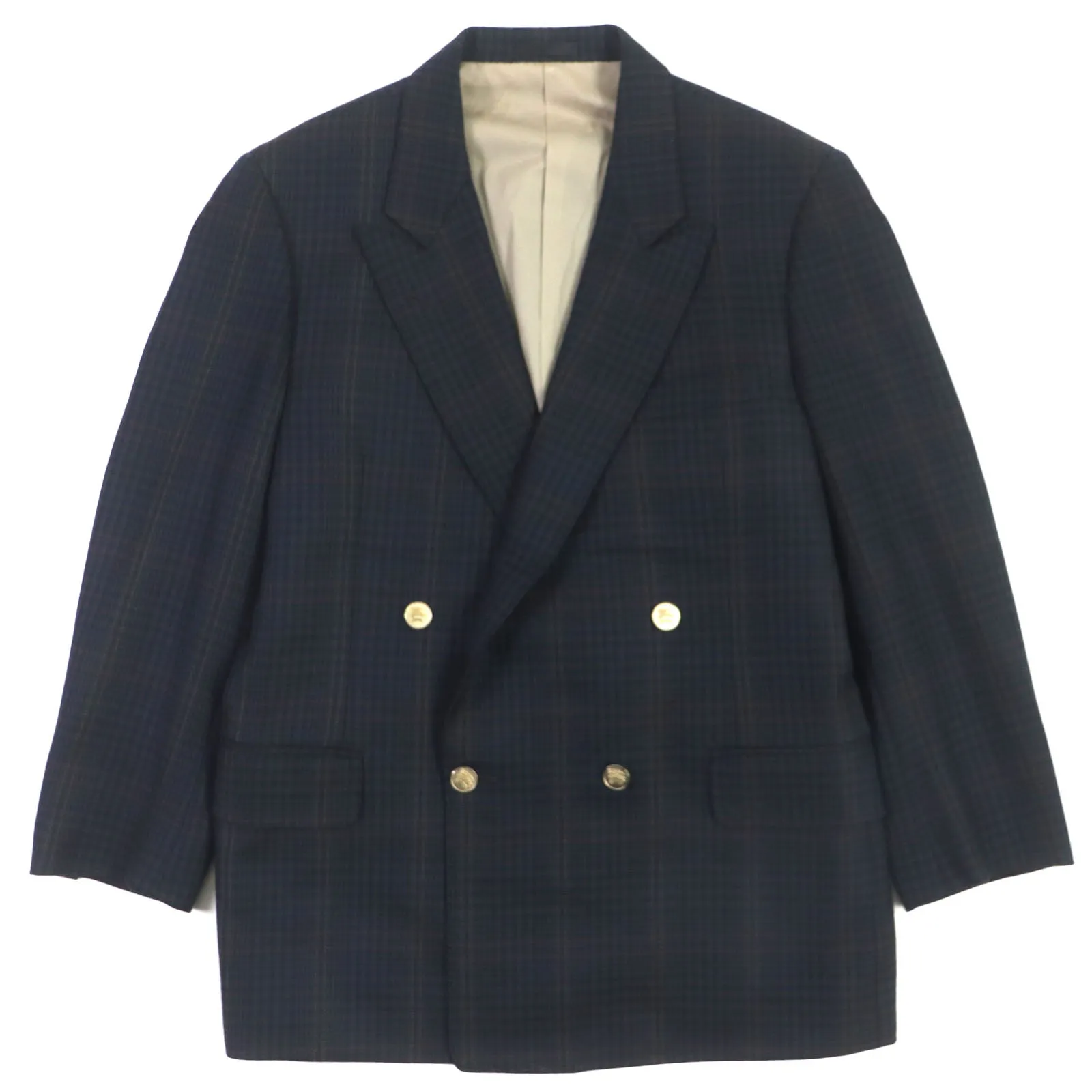 Burberry Vintage Wool Check Double Breasted Jacket