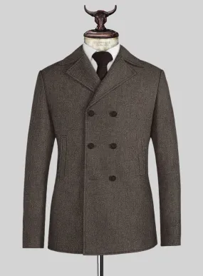 Carre Brown Tweed Pea Coat