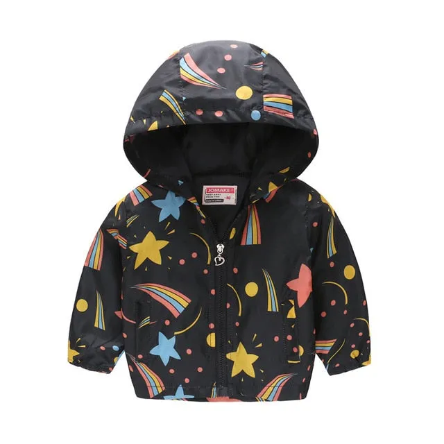 Cartoon Printed Hooded Jackets For Boys&Girls