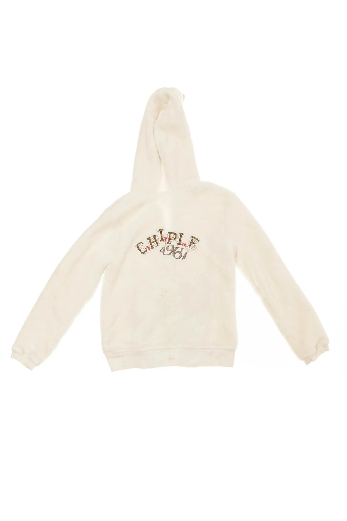 Chipie - White Hooded Zip Up Sweatshirt