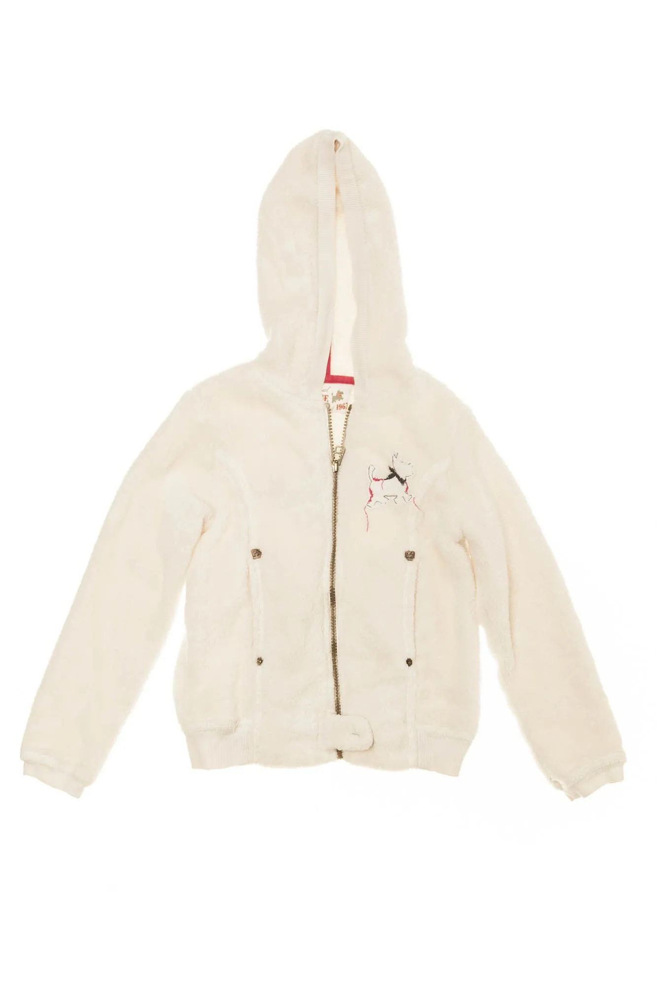 Chipie - White Hooded Zip Up Sweatshirt