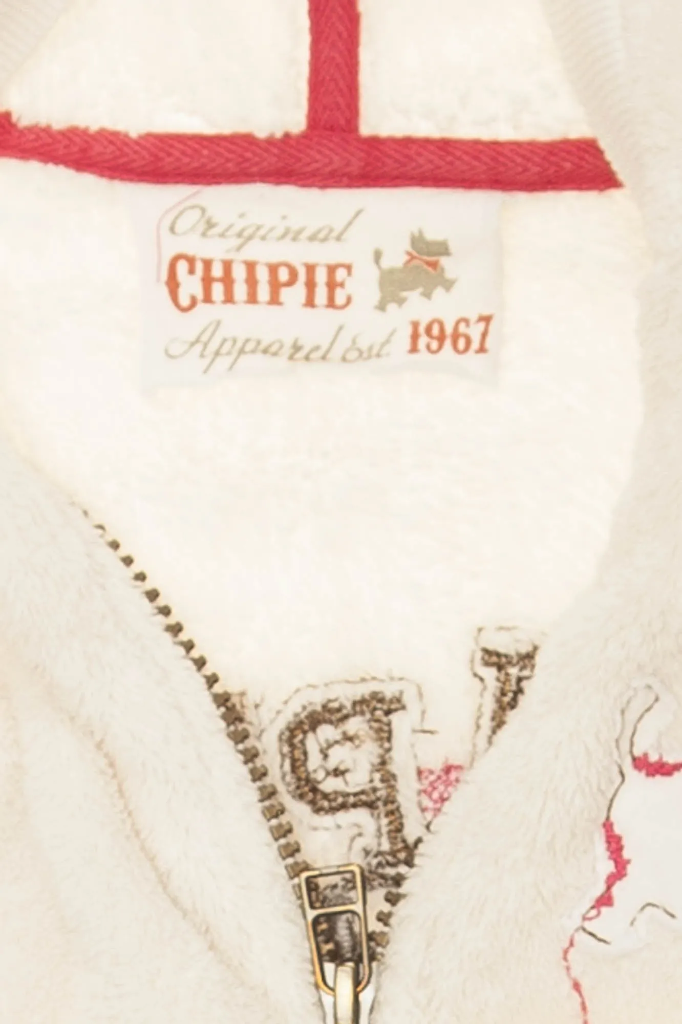 Chipie - White Hooded Zip Up Sweatshirt