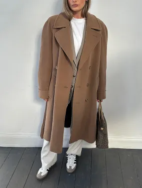 Christian Dior Belted Double Breasted Wool Coat - L