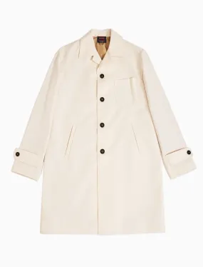 Cream Ventile Cotton Long Overcoat