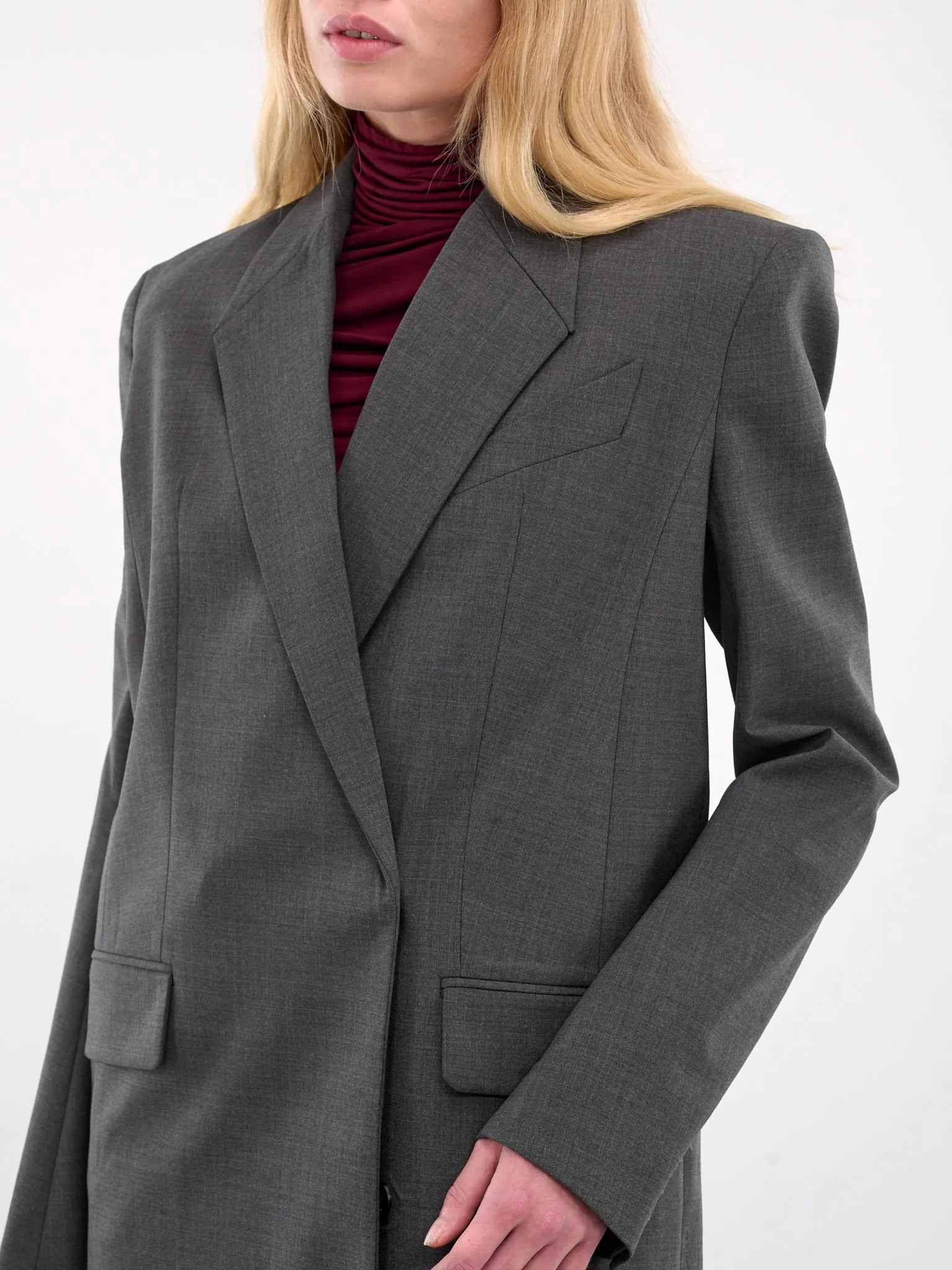 Double-Breasted Coat (24F1MA0178191-GREY-MELANGE)