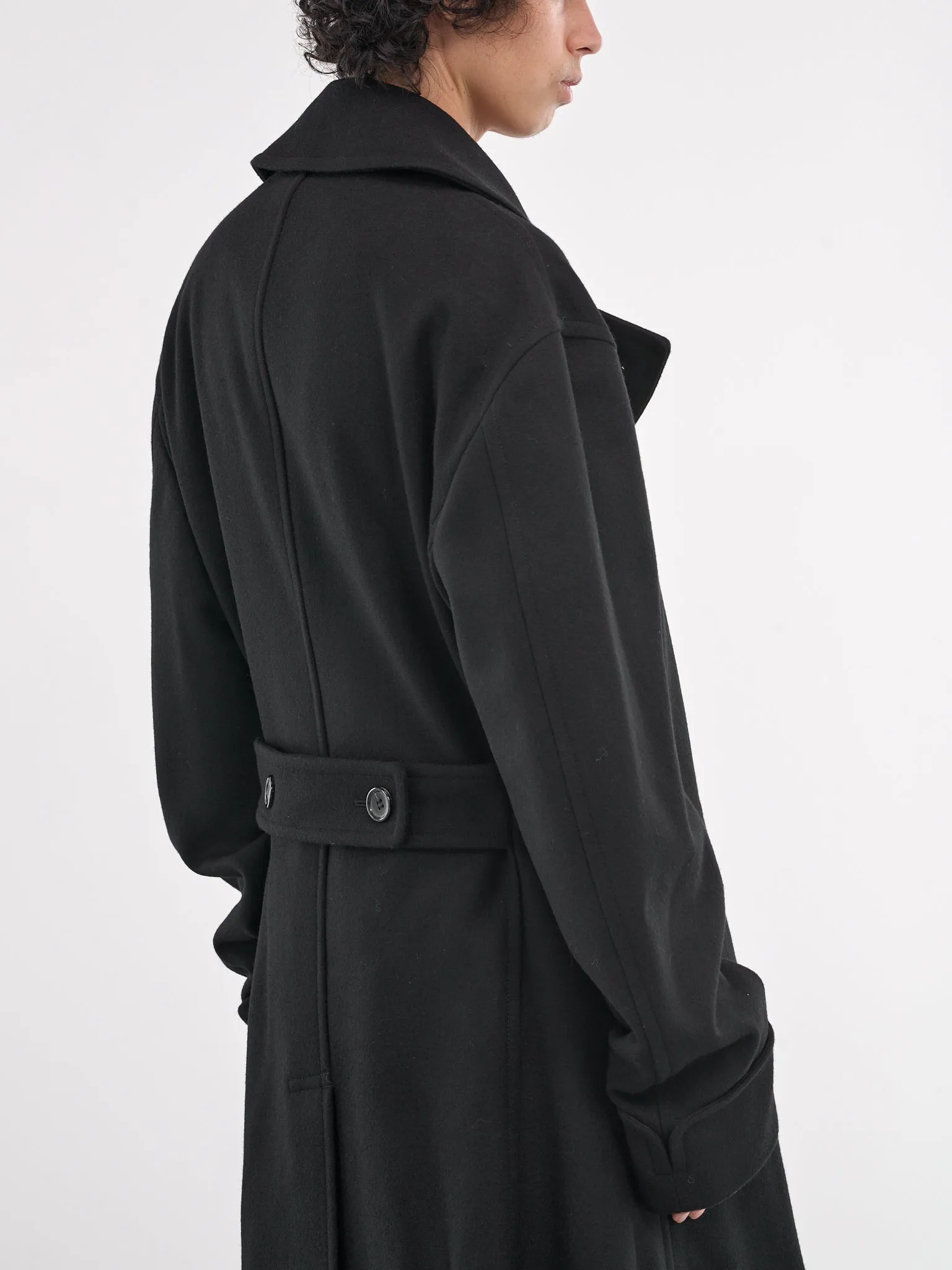 Double-Breasted Wool Coat (PN-C002-051-BLACK)