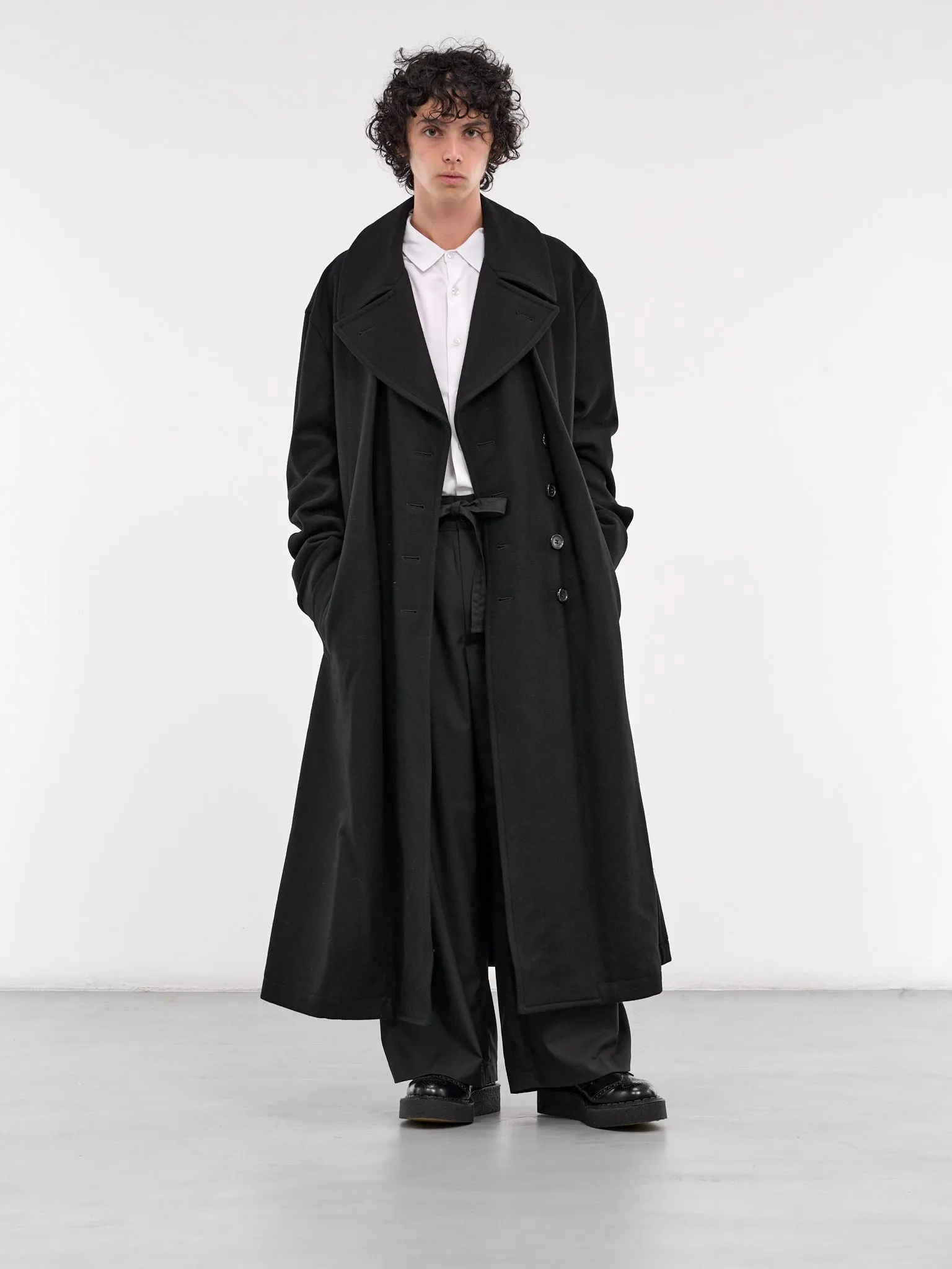 Double-Breasted Wool Coat (PN-C002-051-BLACK)