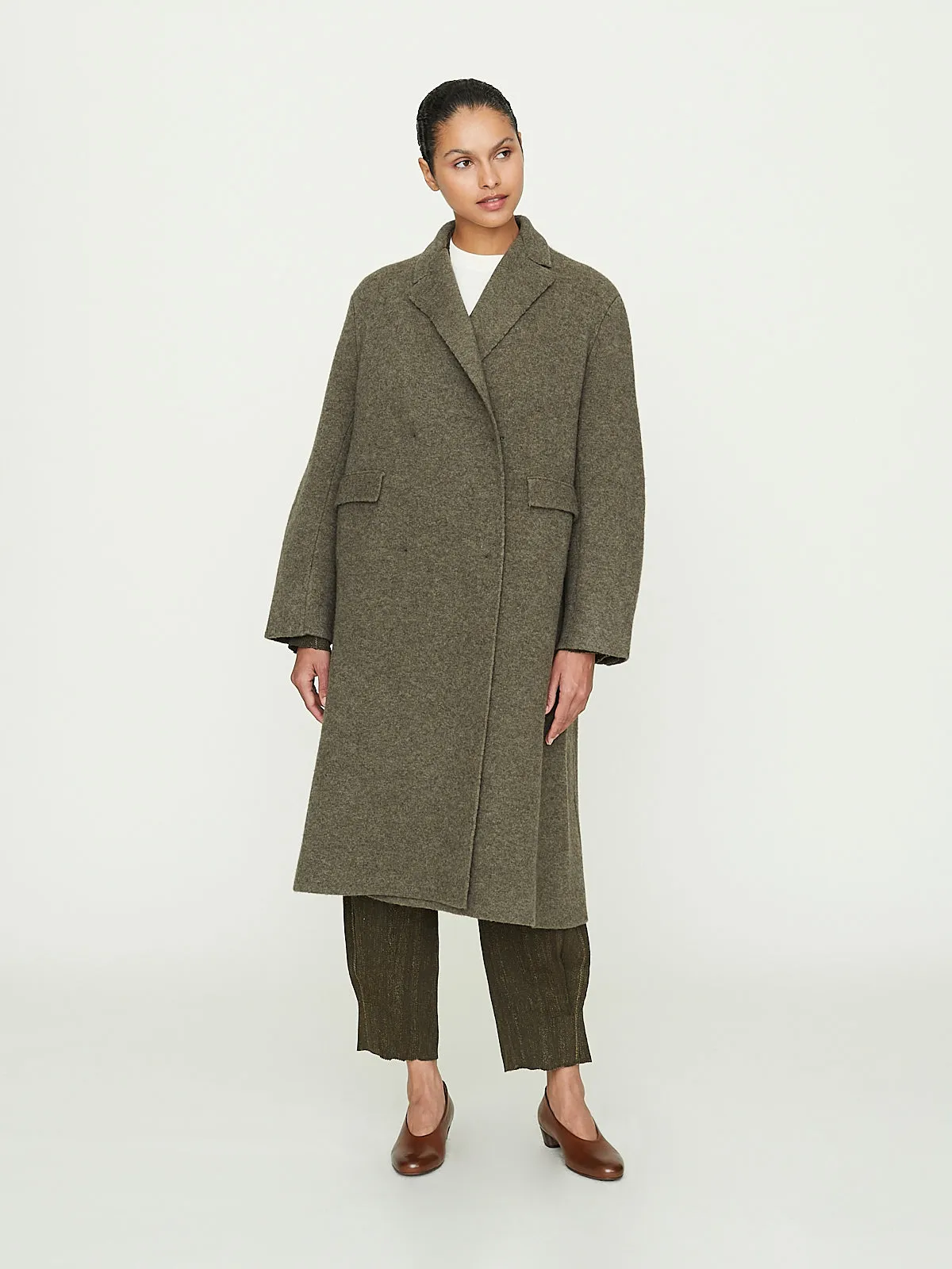 Double Outerwear Coat in Forest Green