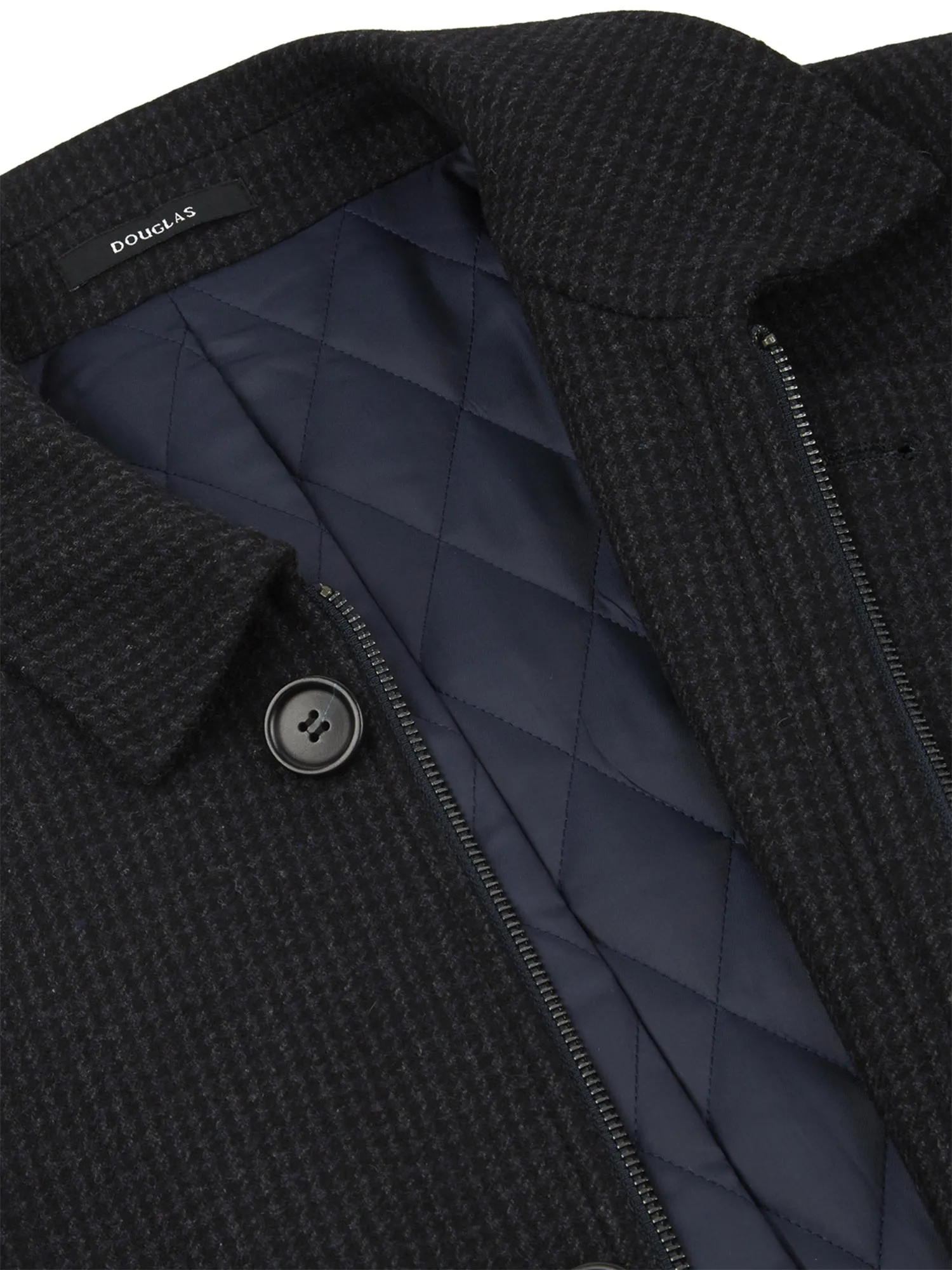 Douglas - Grey Checked Overcoat