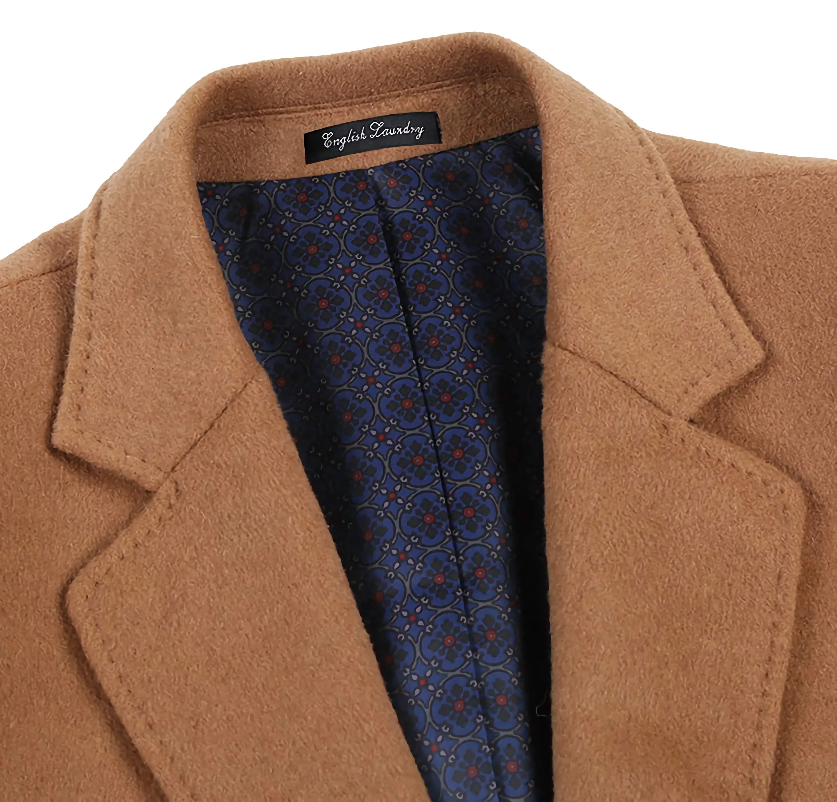 English laundry Camel Fall/Winter Essential Slim Fit Wool Blend Overcoat