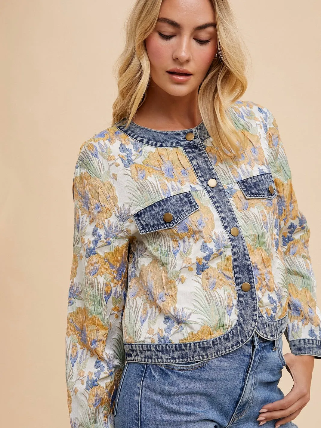 Floral Jacquard Jacket