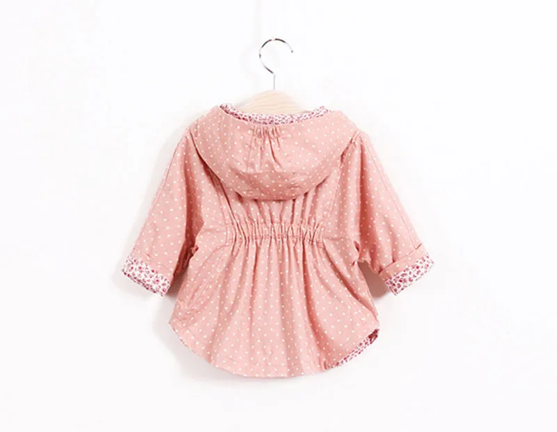 Flower Embroidery Hooded Outwear Kids Girls