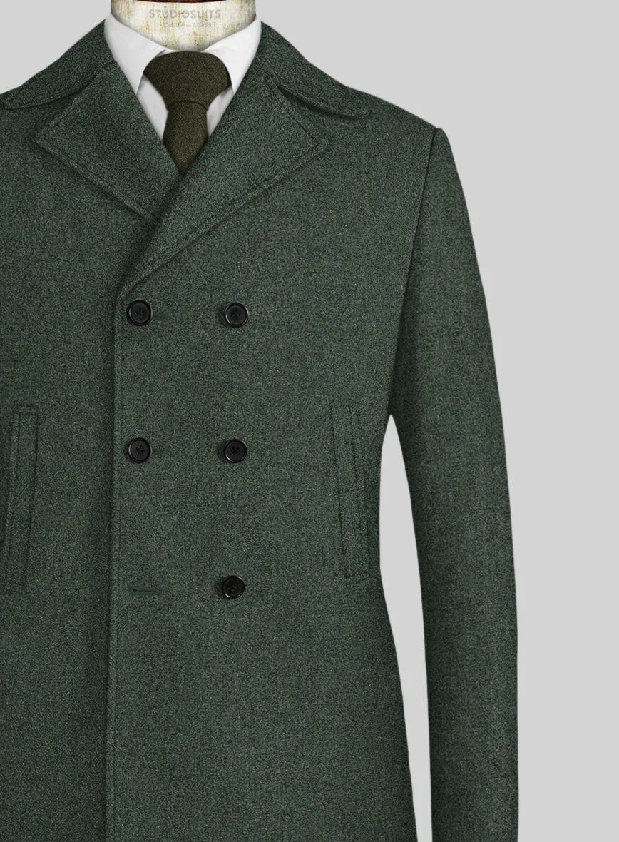 Green Heavy Tweed Pea Coat