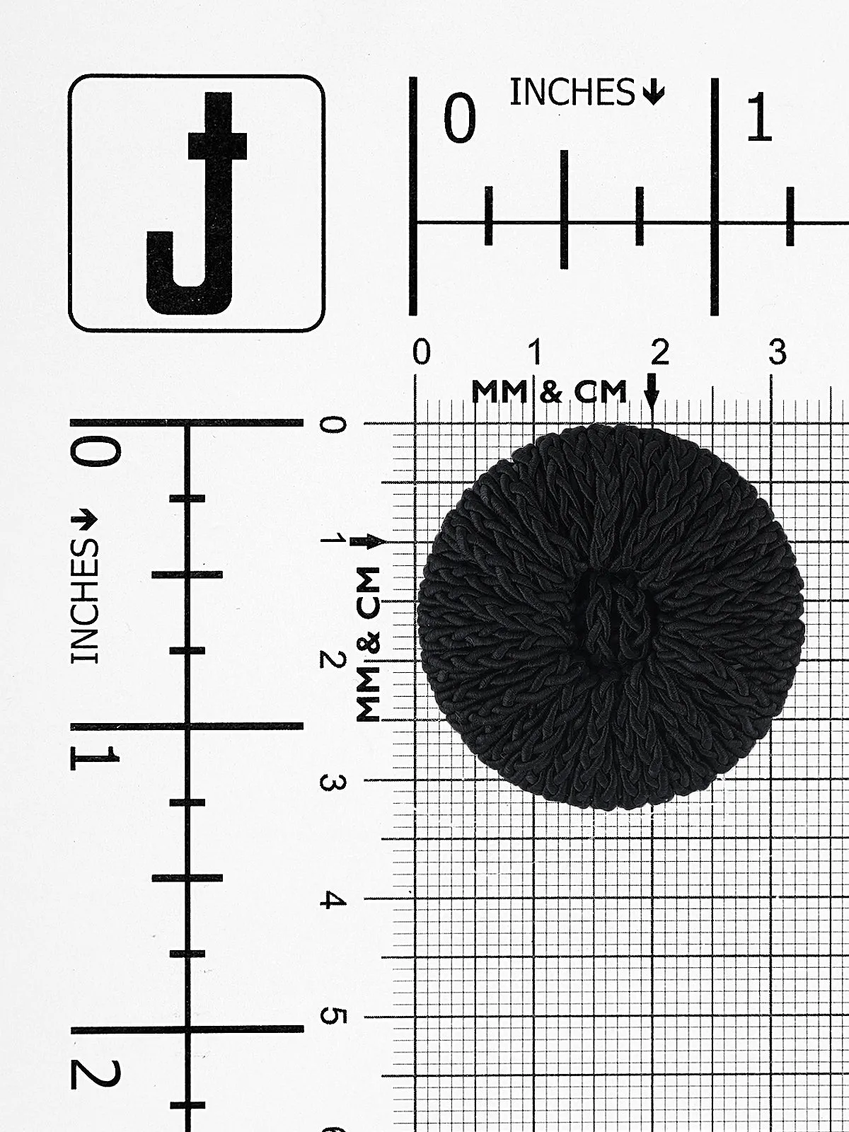 Handmade Black Fancy Braided Cord Button