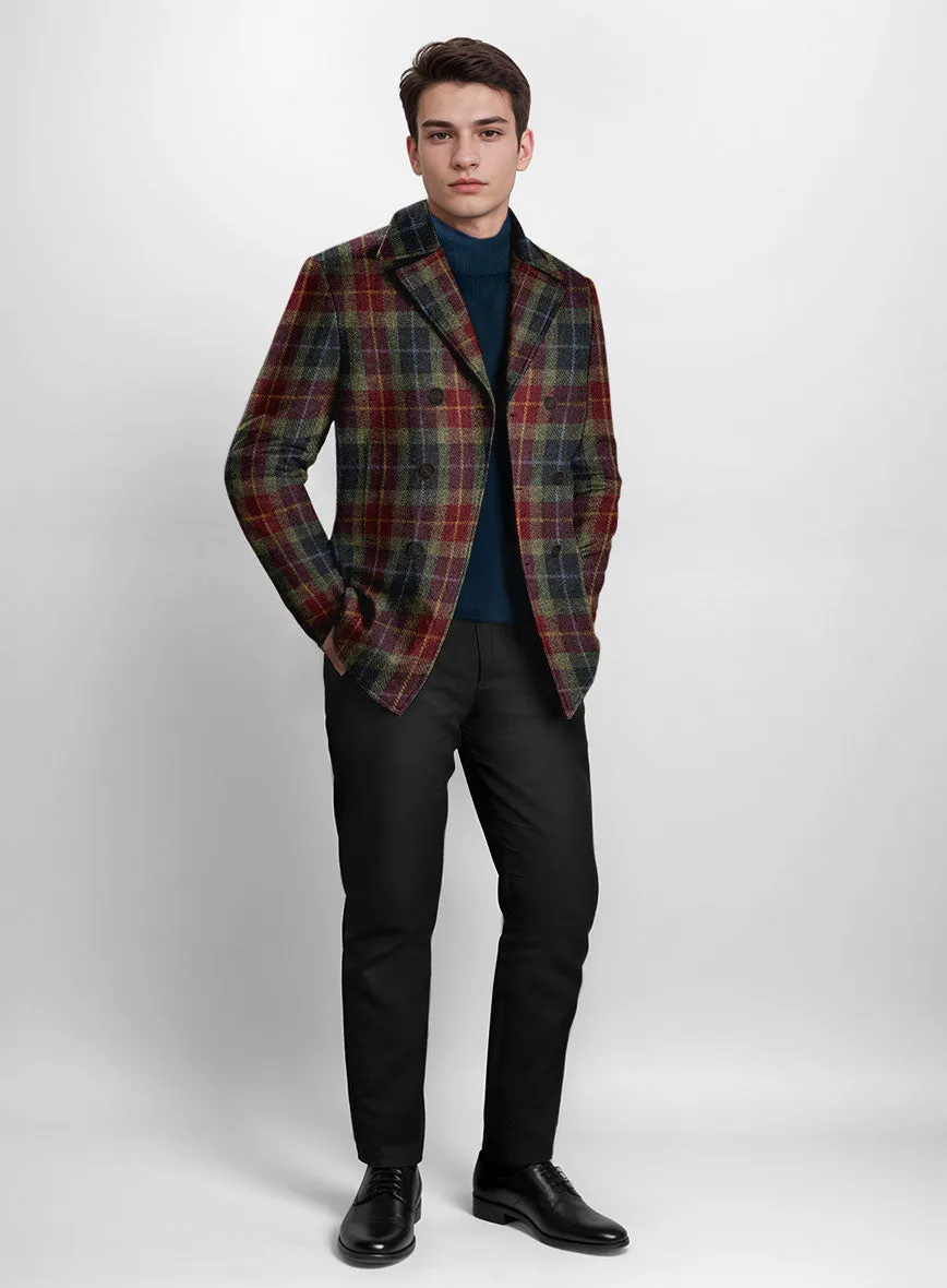 Harris Tweed Oscar Tartan Pea Coat