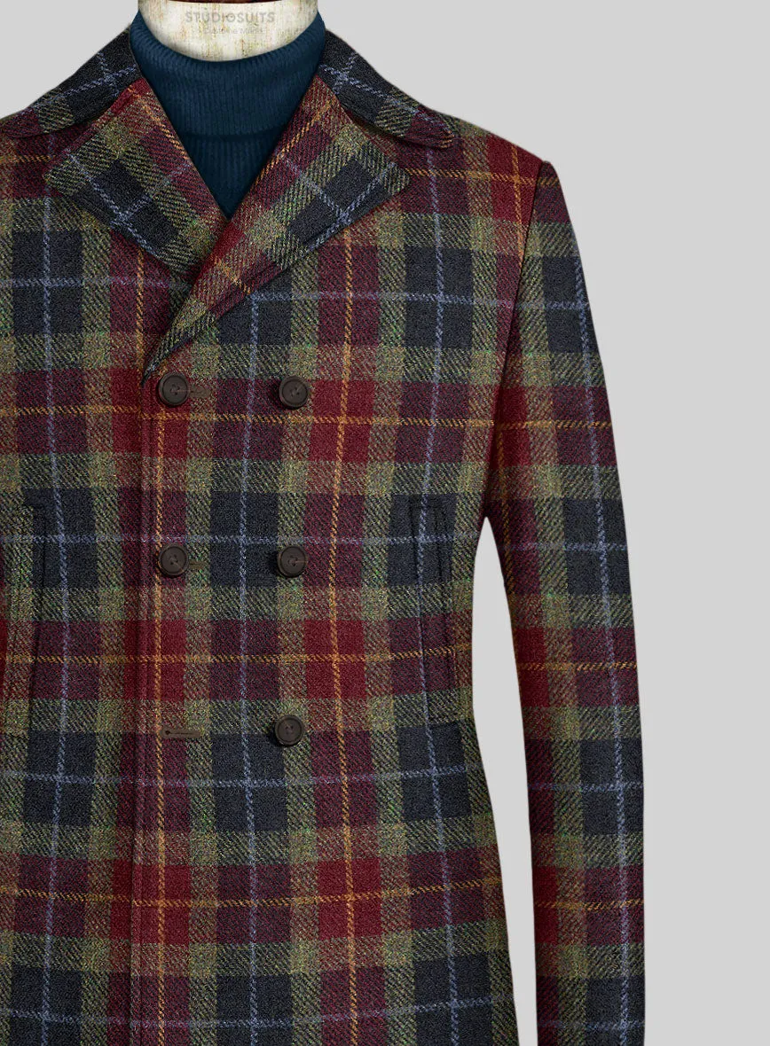 Harris Tweed Oscar Tartan Pea Coat