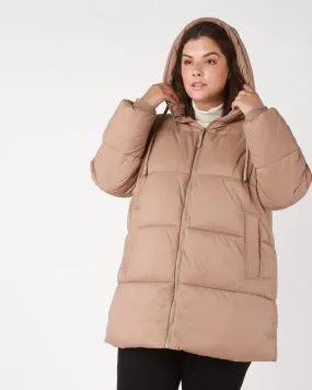 Kaiya Hooded Puffer | Beige