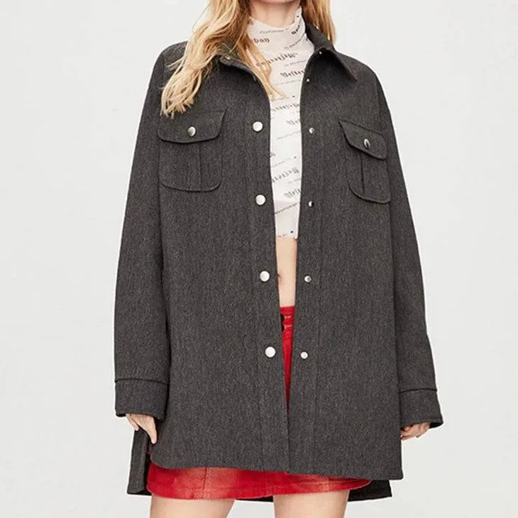 Marissa Snap Closure Wool Jacket