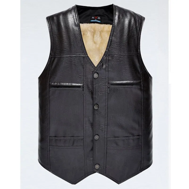 Men's Classic Biker Vest, Plus Size  4XL