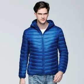 Men's Winter Casual Polyester Hooded Coat With Zippers