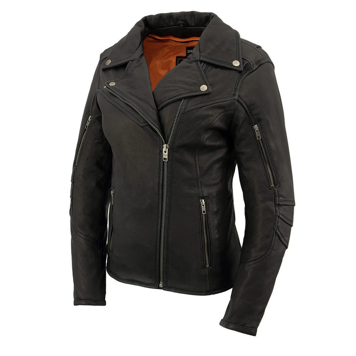 Milwaukee Leather MLL2581 Women's Black 'Classic' Leather Lightweight Long Length Vented Jacket