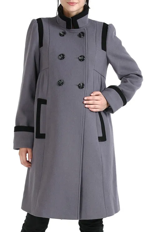 Momo Maternity Women's 'Madison' Double Breasted Wool Blend Coat