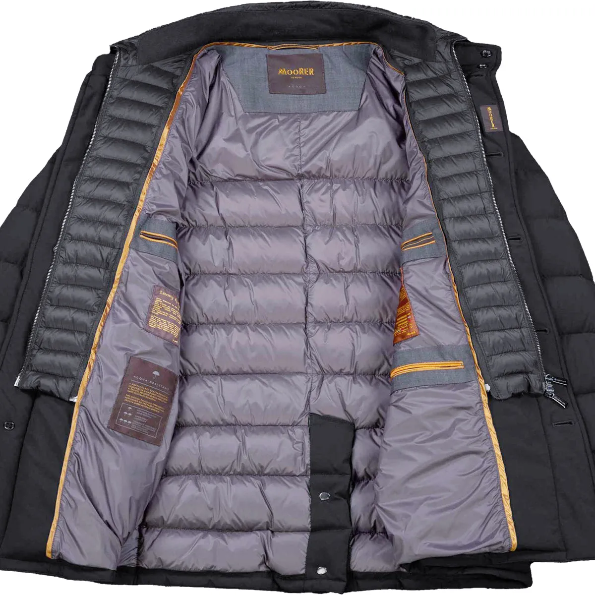 Moorer Lavagna Grey ‘Calegari’ Down-Filled Padded Coat