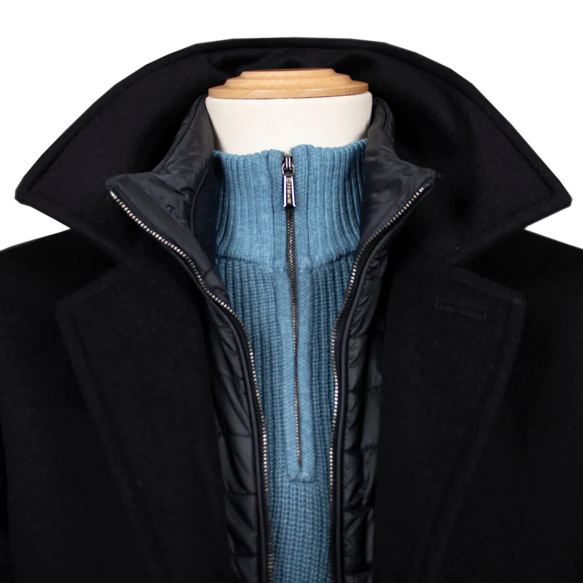 Moorer Navy ‘Monferrato’ Cashmere & Virgin Wool Longline Coat