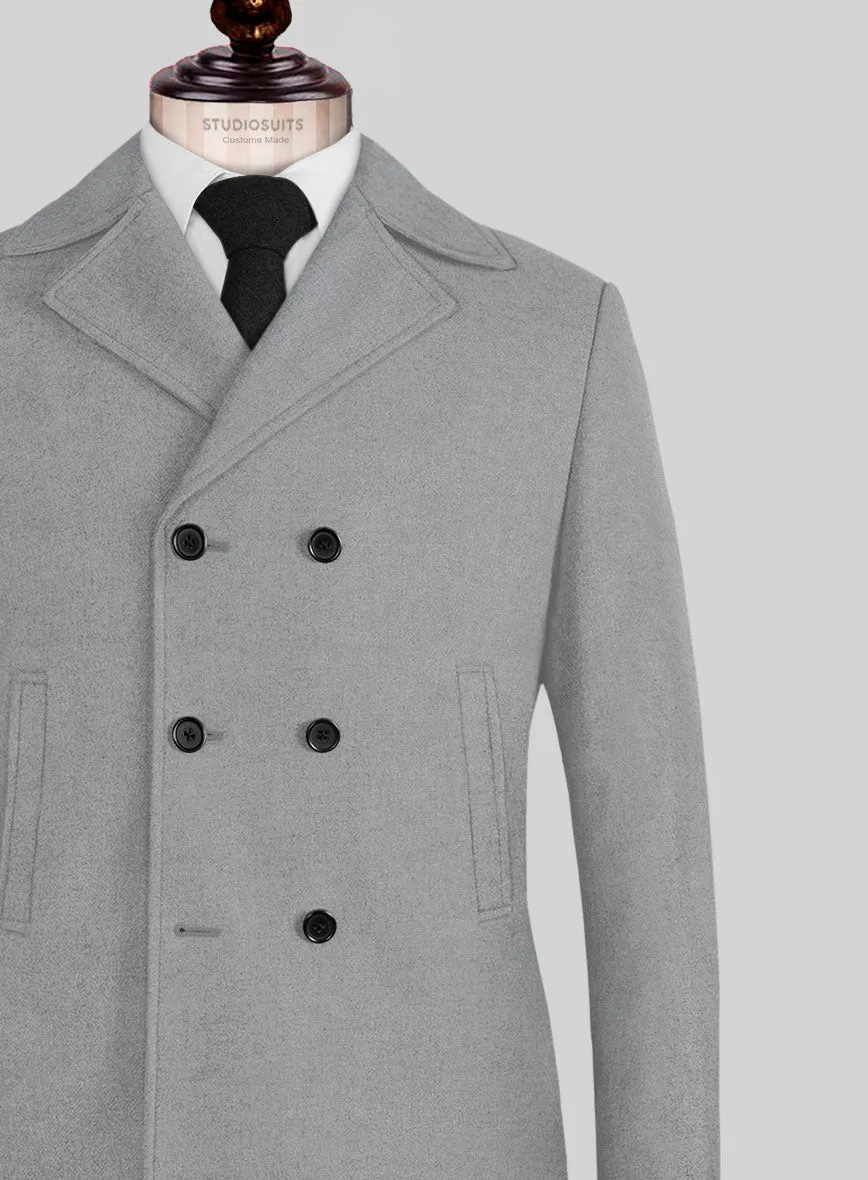 Naples Steel Gray Tweed Pea Coat