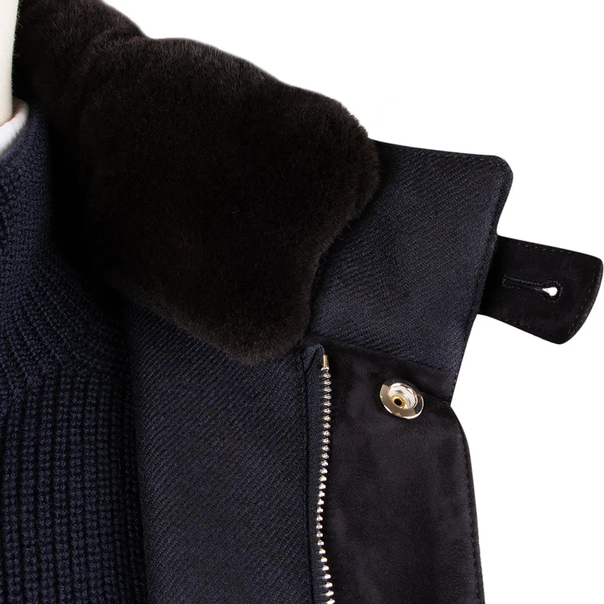 Navy Loro Piana Green Storm System Wool & Cashmere Overcoat