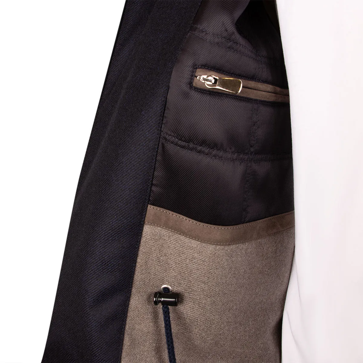 Navy Loro Piana Storm System Wool & Cashmere Overcoat