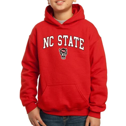 NC State Wolfpack Youth Red Signature Wolfhead Hooded Sweatshirt