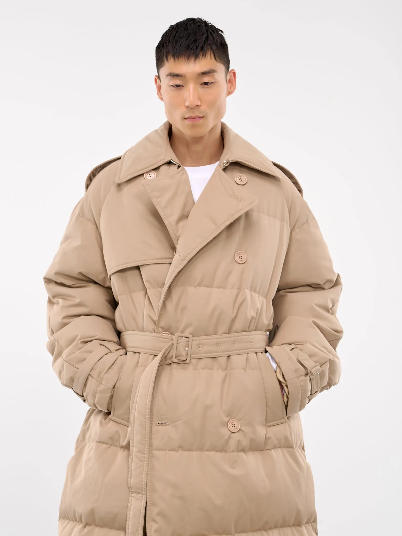 Puffer Trench Coat (UA65CO209S-BEIGE)