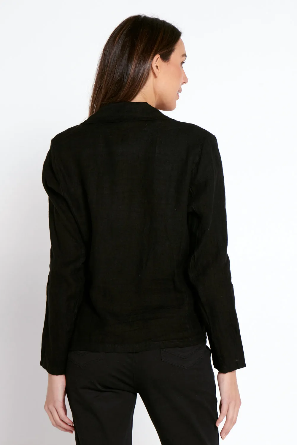 Renee Linen Blazer - Nero