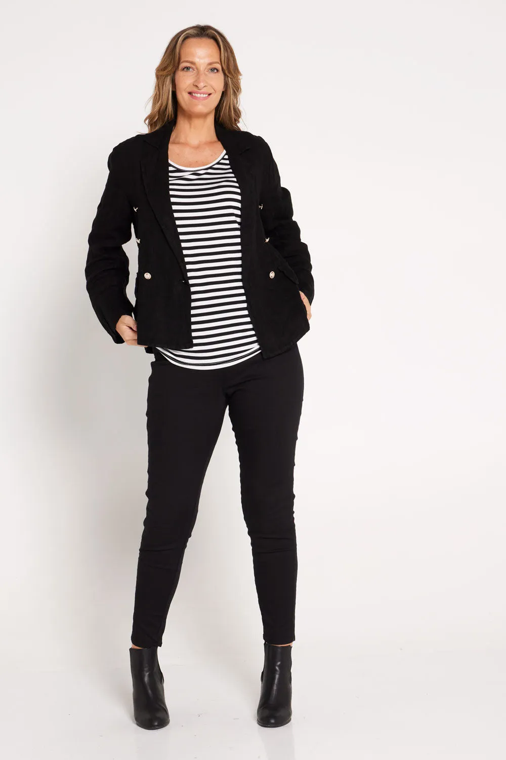 Renee Linen Blazer - Nero