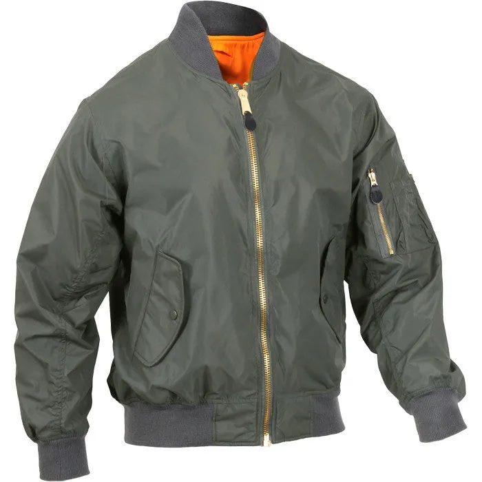 Sage Green - Lightweight Air Force MA-1 Bomber Flight Jacket