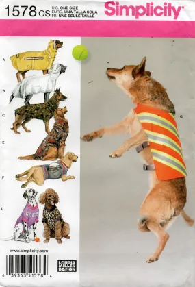 Simplicity 1578 Dog Coats in 7 Styles Sewing Pattern Size LARGE UNCUT Factory Folded