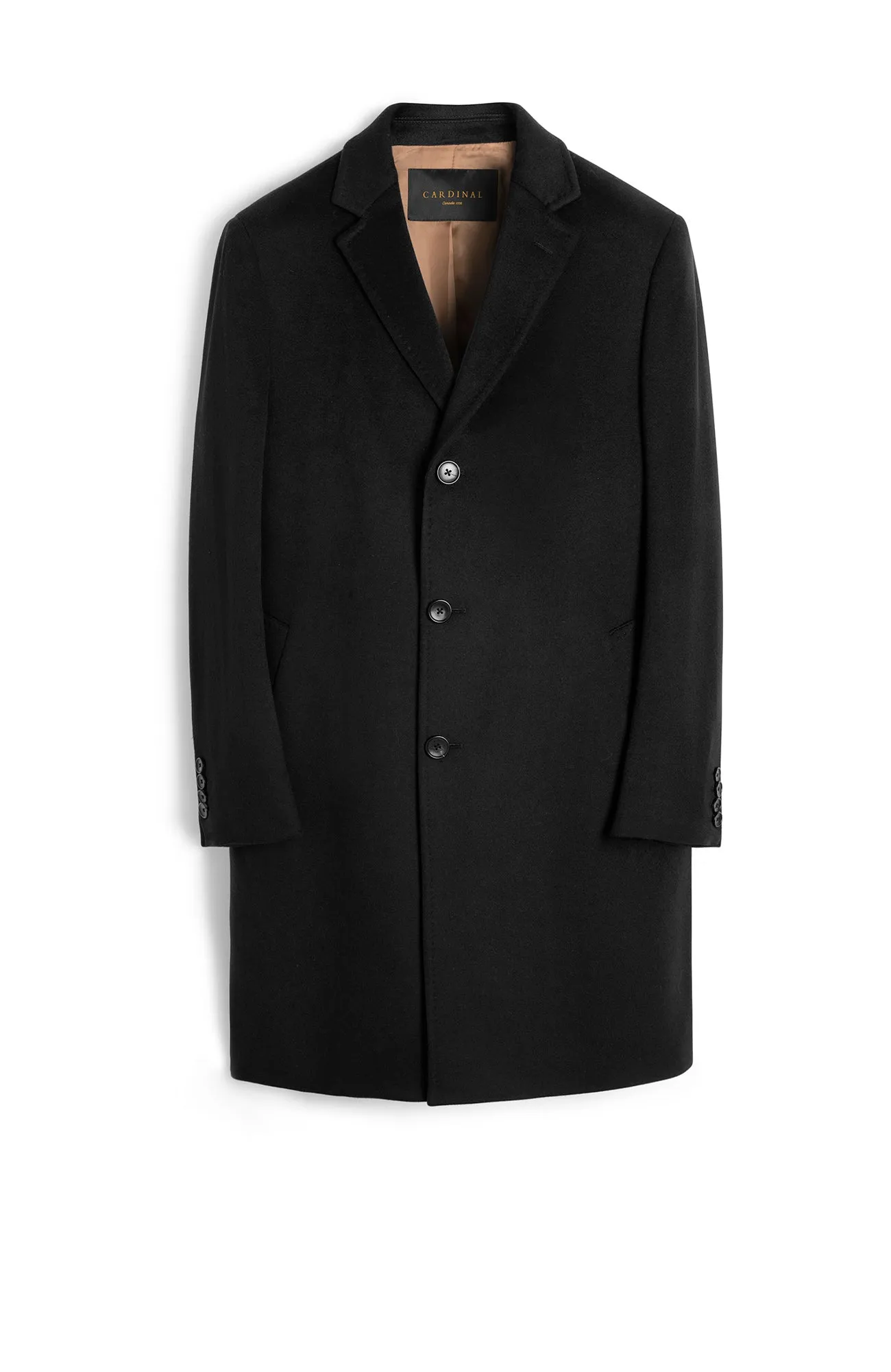 ST. PIERRE BLACK CASHMERE TOPCOAT