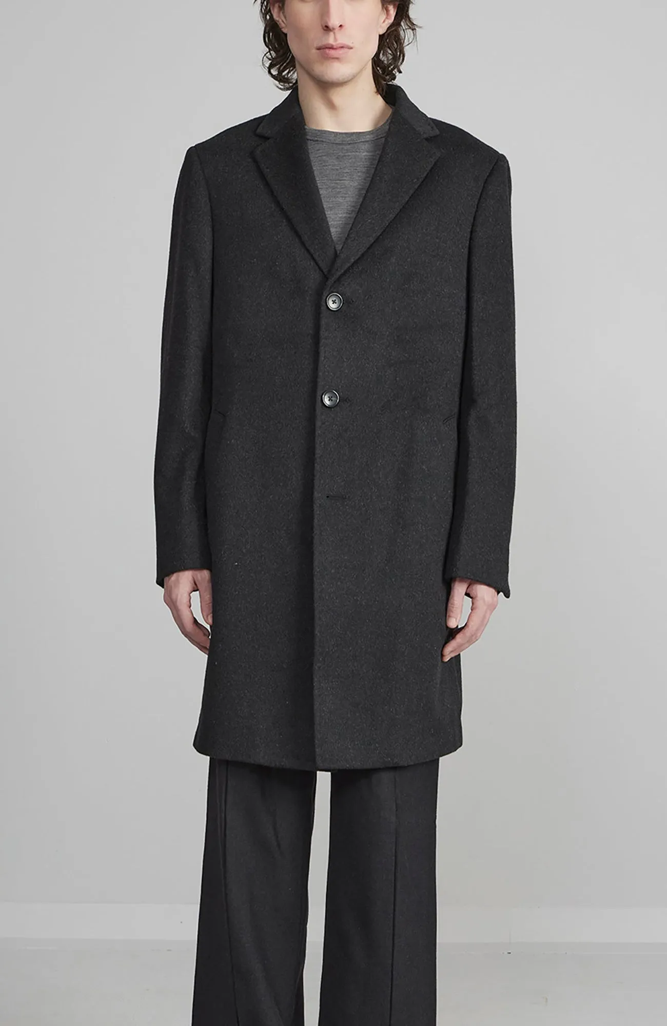 ST-PIERRE CHARCOAL CASHMERE TOPCOAT