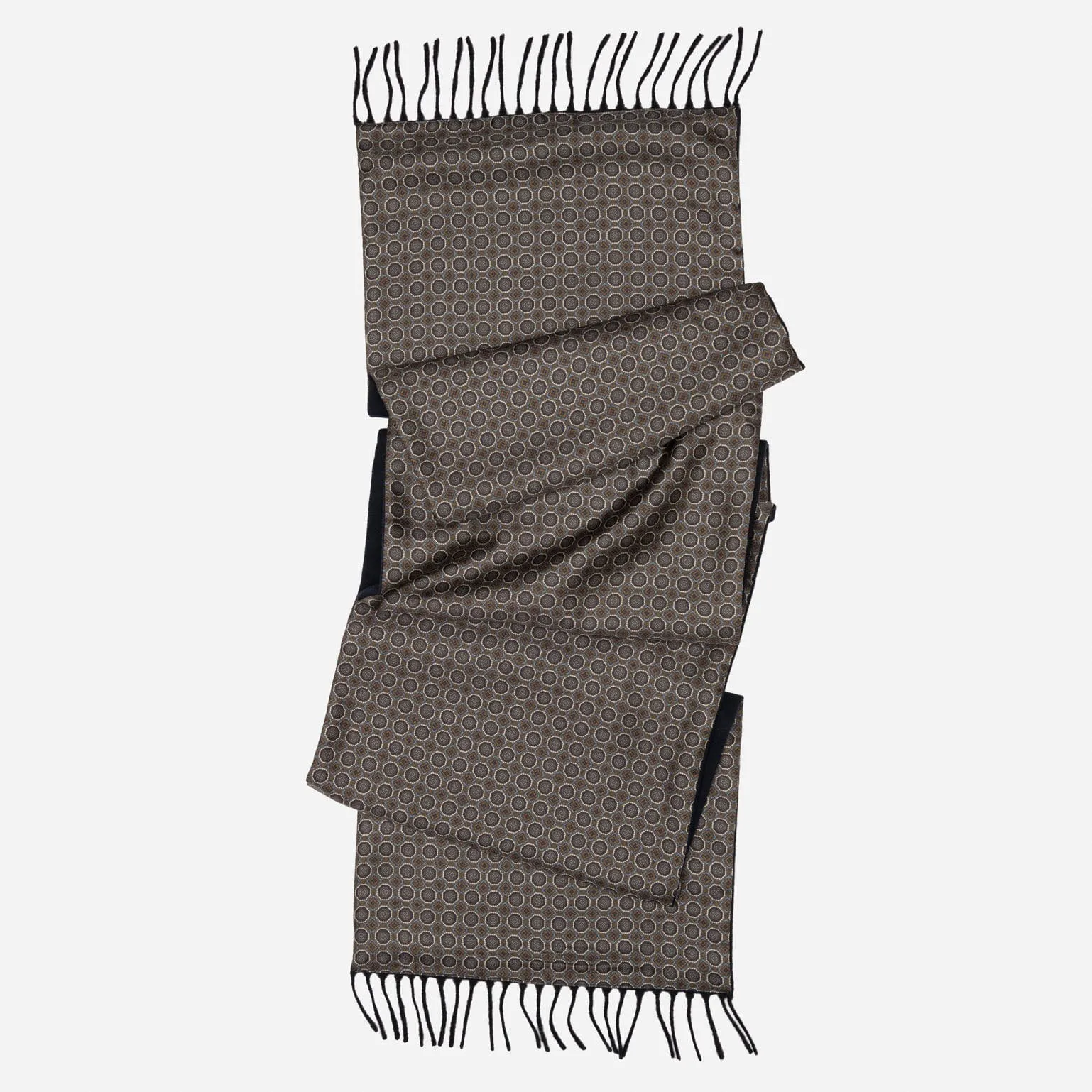 Trastevere - Wool Backed Silk Scarf - Sage and Rust