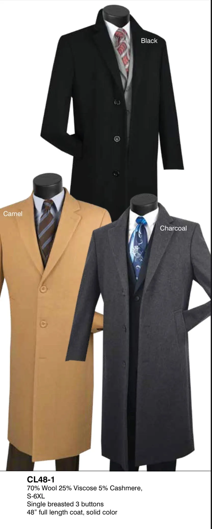 Vinci overcoat available in 2 colors only!