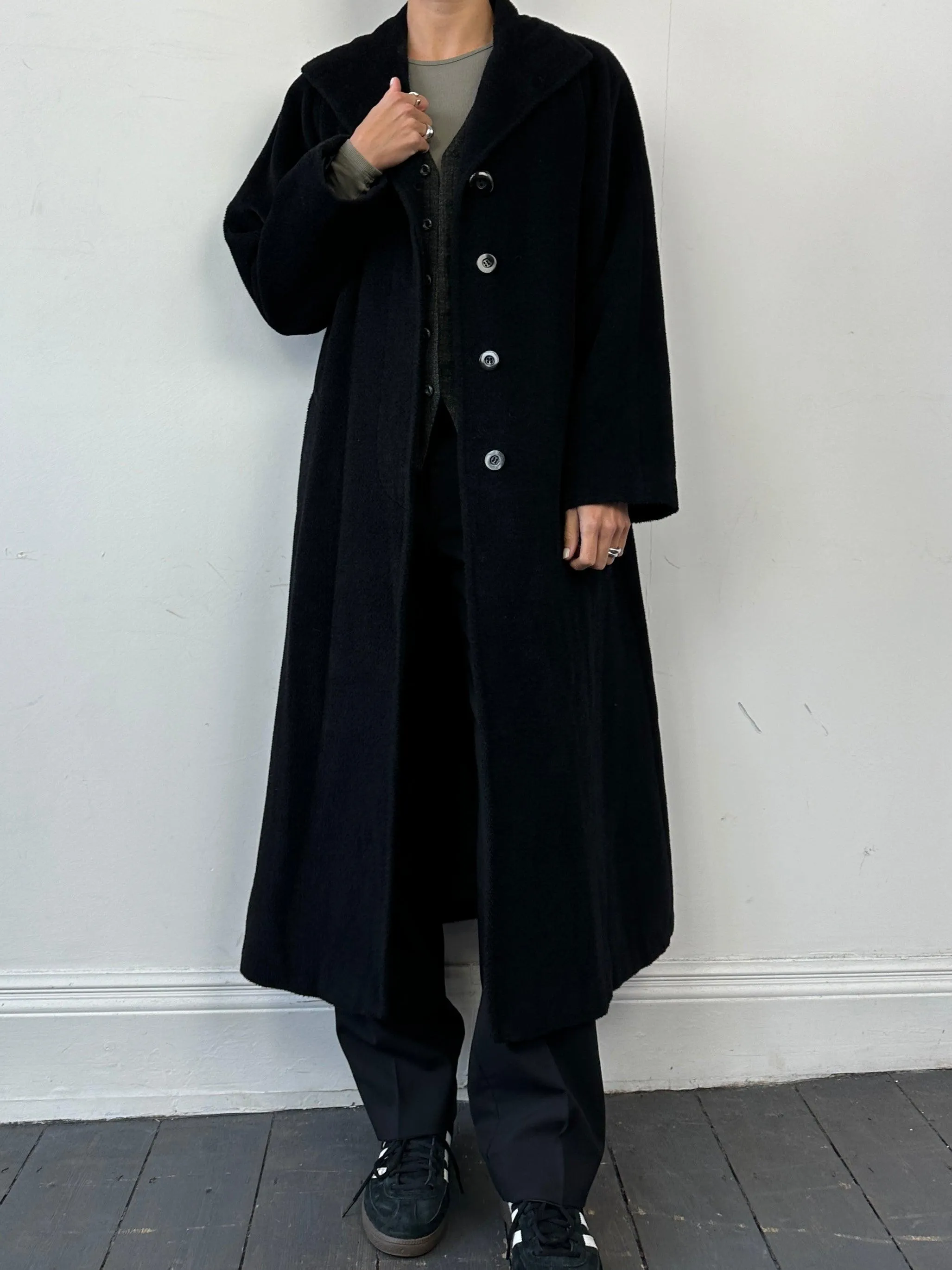 Vintage Wool Alpaca Single Breasted Floor Length Coat - M/L