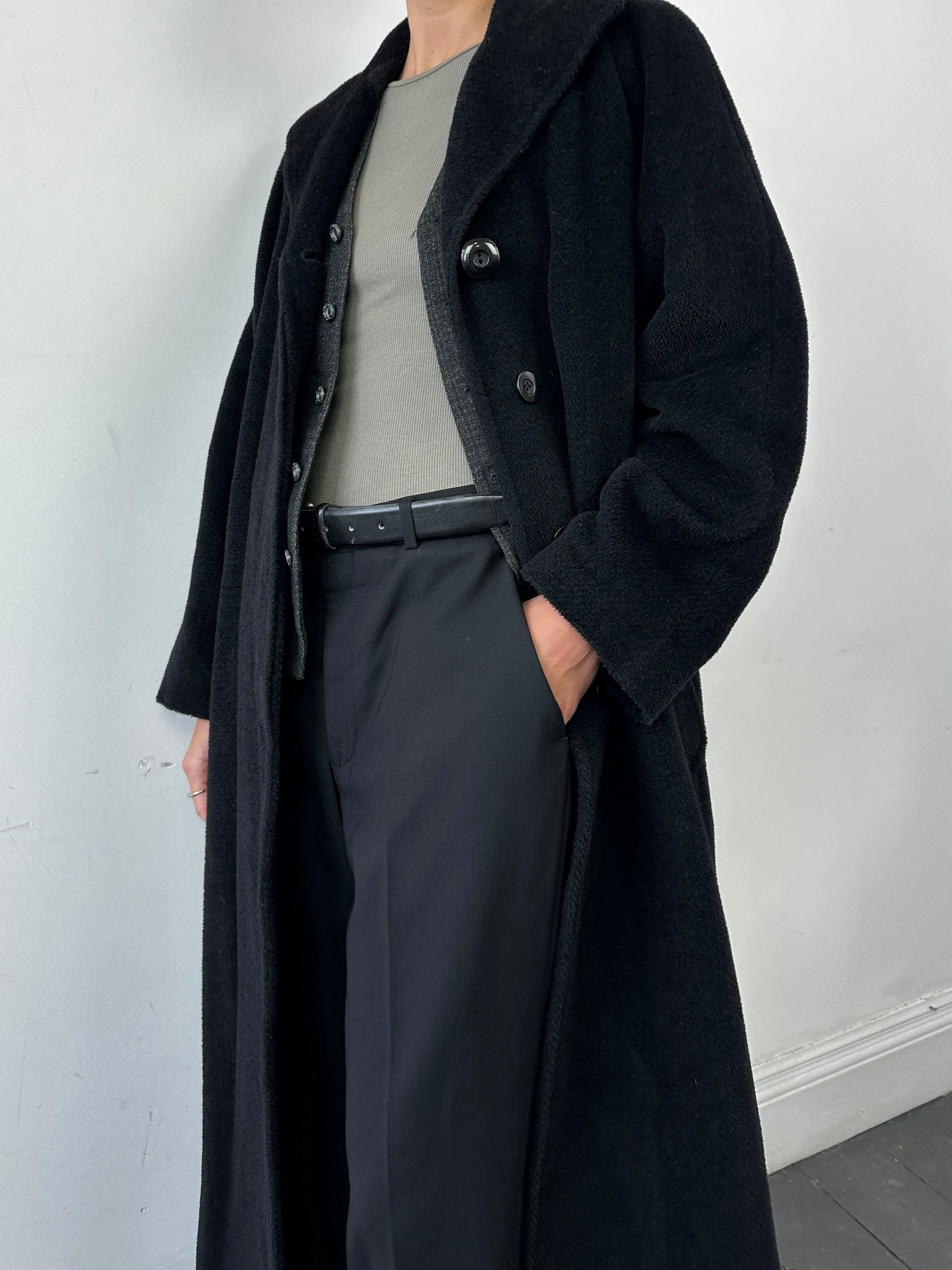 Vintage Wool Alpaca Single Breasted Floor Length Coat - M/L