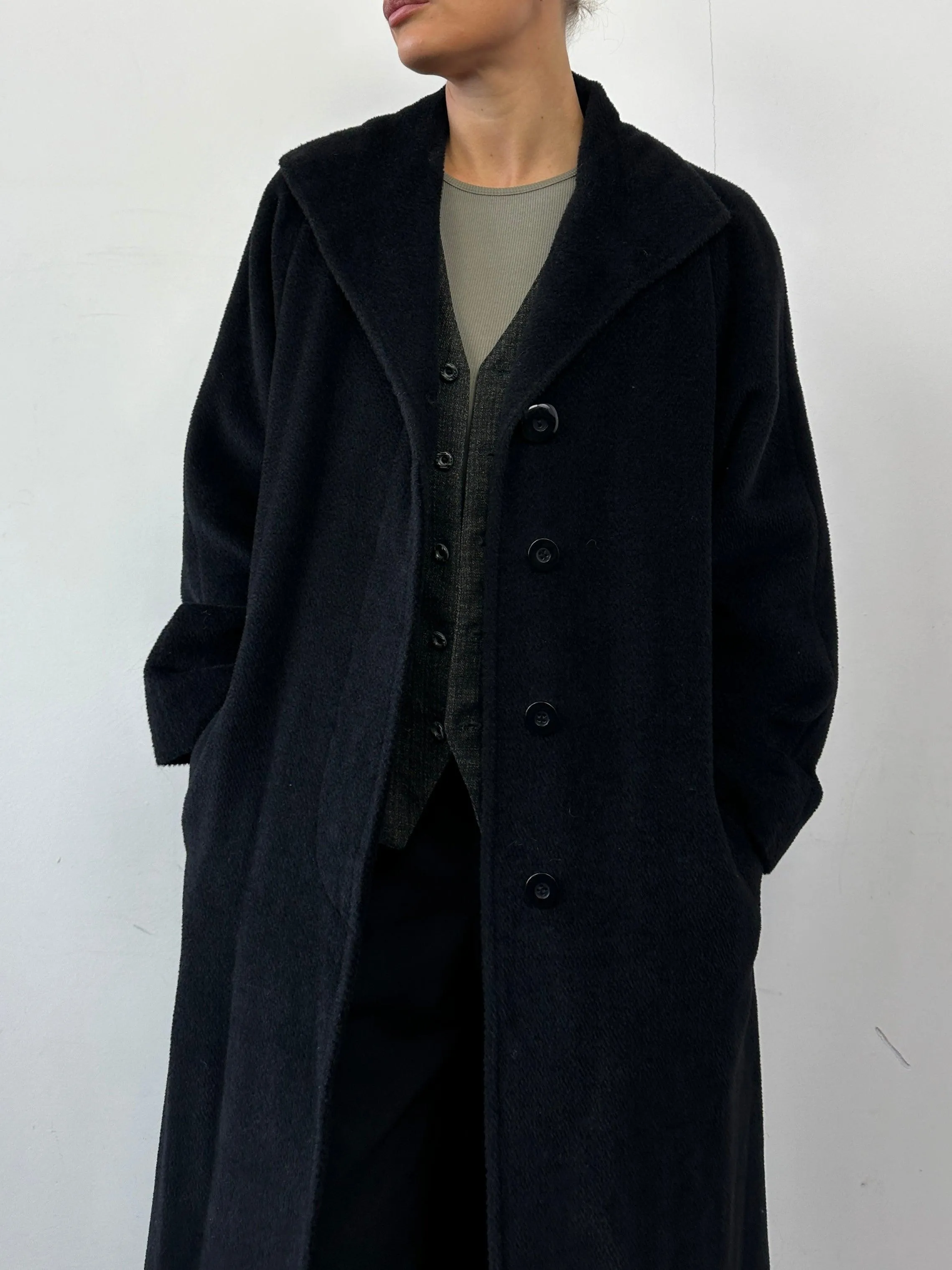 Vintage Wool Alpaca Single Breasted Floor Length Coat - M/L