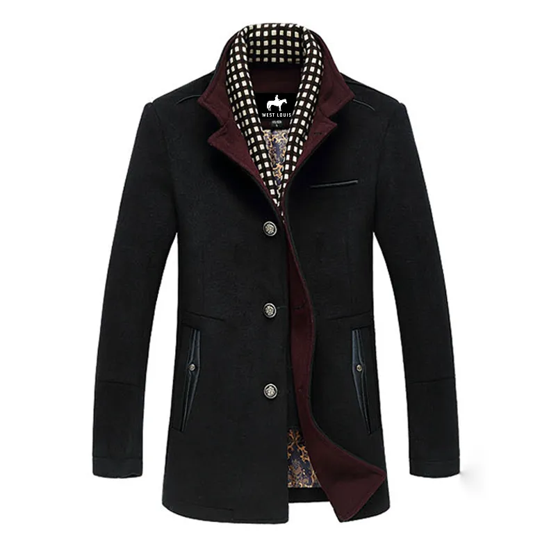 West Louis™ Splice Woolen Overcoat