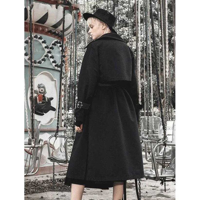 Women's Double-layered Turn-down Collar Overcoats With Belts