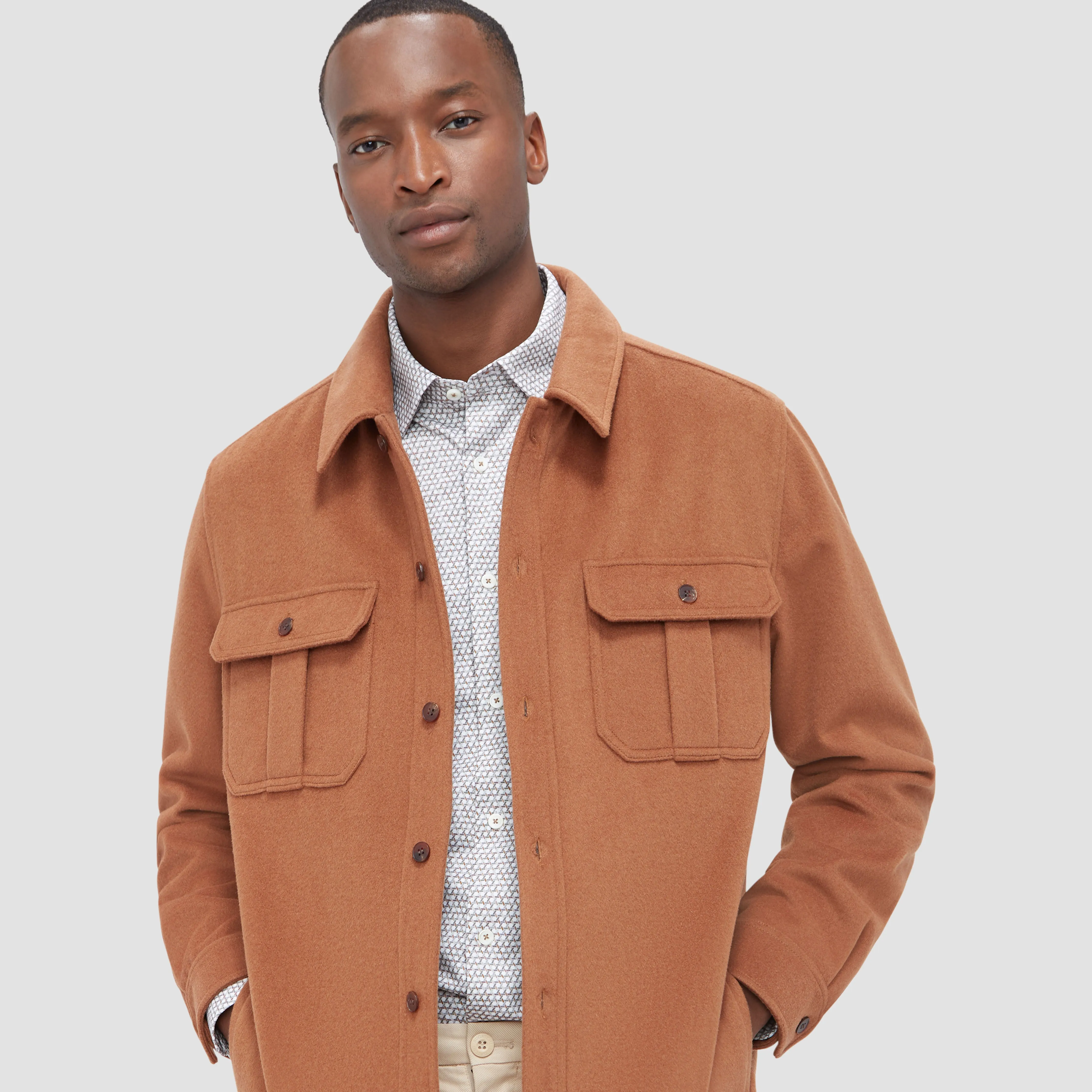 Wool Cashmere Shirt Jacket